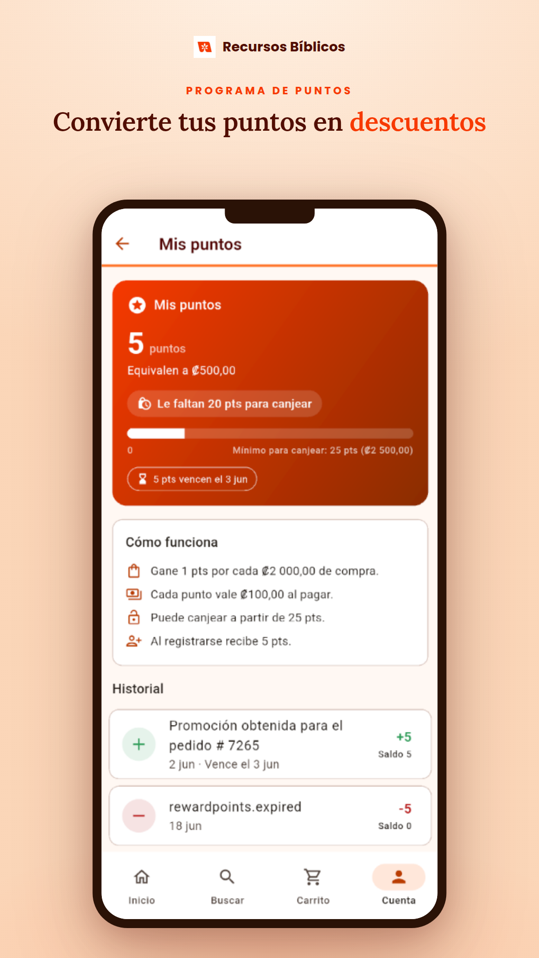 Programa de puntos: convierte tus puntos en descuentos